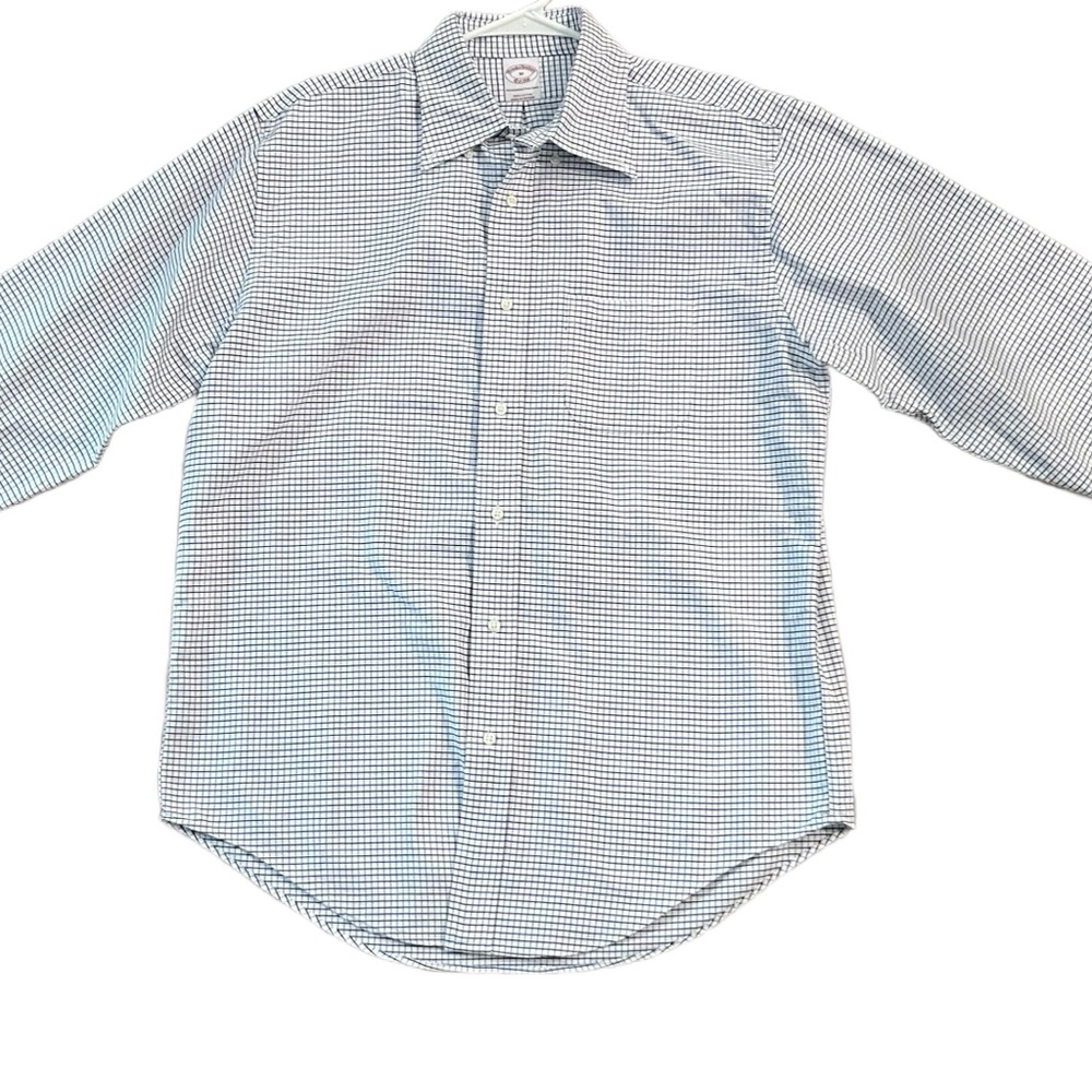Brooks Brothers Navy Checkered Button Down Shirt